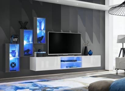 Luxury Furniture Designer Wall unit TV lowboard 3x wall cabinet sideboard wooden furniture